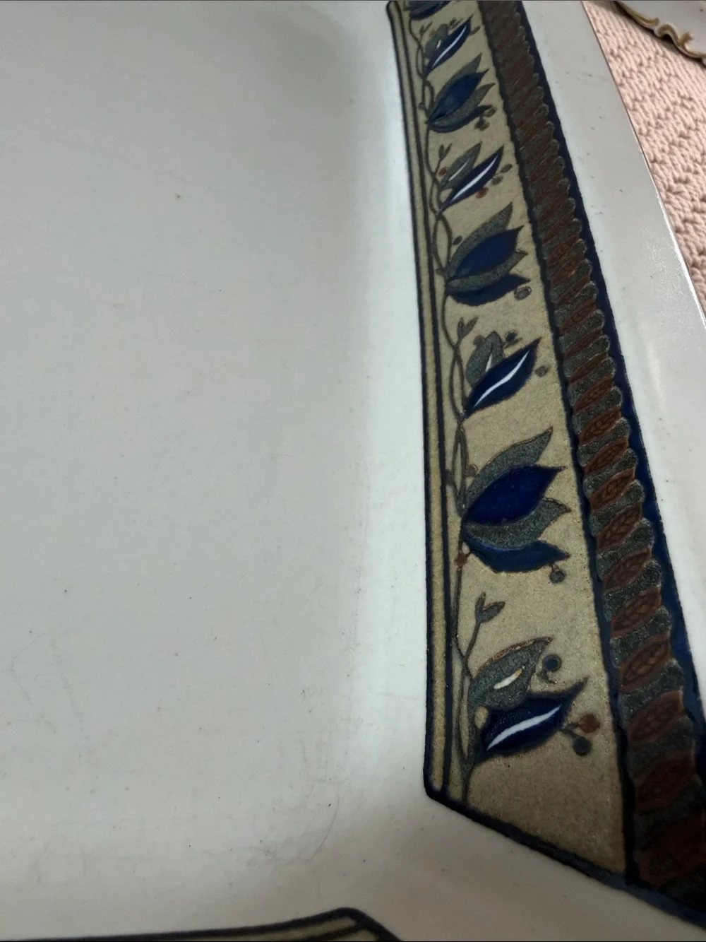 Mikasa Intaglio Arabella Serving Platter Blue Floral Stoneware